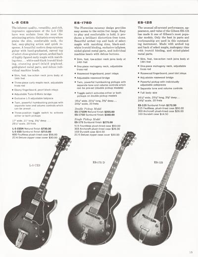 1962 Gibson electric guitars and amplifiers catalog page 15