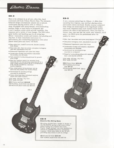 1962 Gibson electric guitars and amplifiers catalog page 16