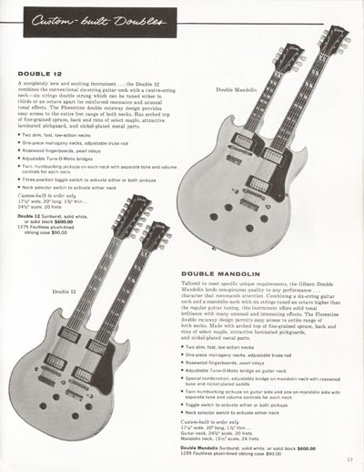 1962 Gibson electric guitars and amplifiers catalog page 17