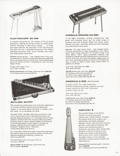 1962 Gibson electric guitars and amplifiers catalog page 19