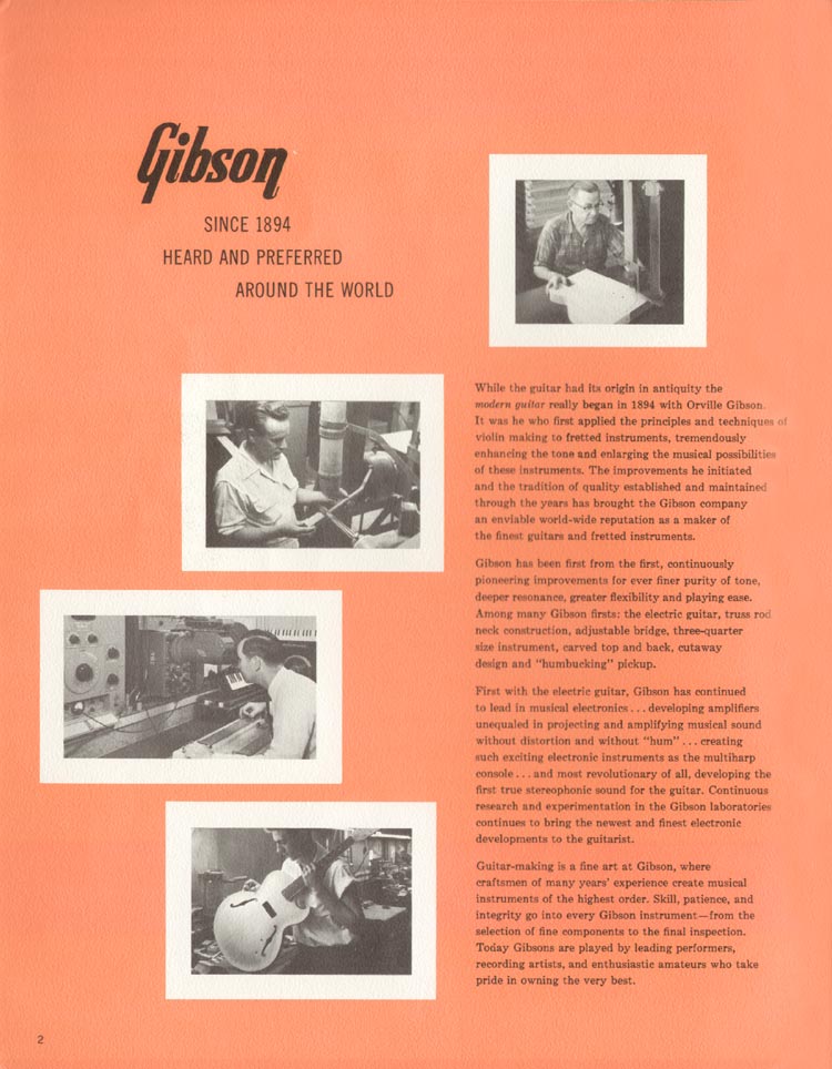 1962 Gibson electric guitars and amplifiers catalog, page 2
