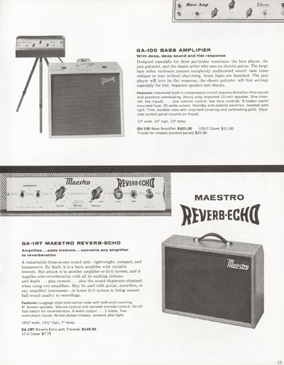 1962 Gibson electric guitars and amplifiers catalog page 25