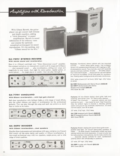 1962 Gibson electric guitars and amplifiers catalog page 26