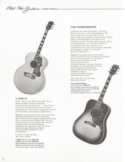 1962 Gibson electric guitars and amplifiers catalog page 34