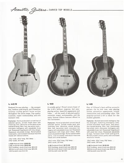 1962 Gibson electric guitars and amplifiers catalog page 41