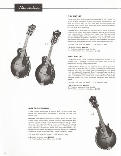 1962 Gibson electric guitars and amplifiers catalog page 44