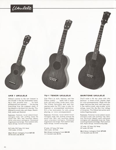 1962 Gibson electric guitars and amplifiers catalog page 46
