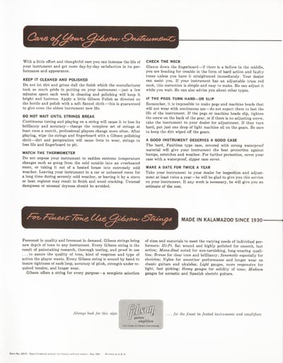 1962 Gibson electric guitars and amplifiers catalog page 47