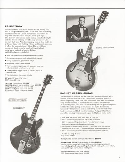 1962 Gibson electric guitars and amplifiers catalog page 7