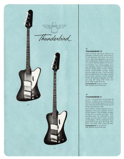 1964 Gibson electric guitars catalog page 13 - Gibson Thunderbird bass guitars