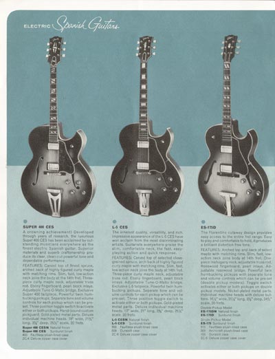 1964 Gibson electric guitars catalog page 4 - Gibson Super 400CES, L-5CES and ES-175D