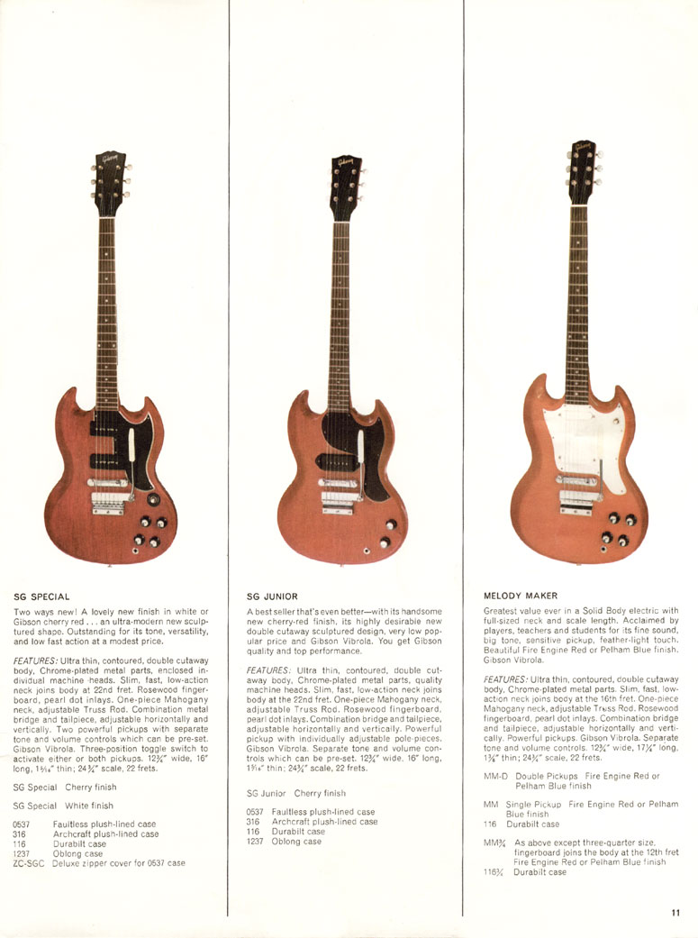 1966 Gibson Guitars & Amplifiers catalog, page 11: Chet Atkins Classic Electric Guitar