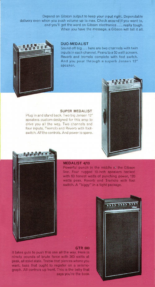 1968 Gibson 'It Goes Where You Go' catalog, page 5: Gibson Les Paul Pro Deluxe and Les Paul Standard