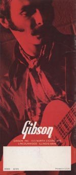 1970 Gibson Les Paul catalog back cover