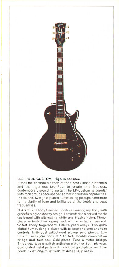 1970 Gibson Les Paul catalog page 3 - Gibson Les Paul Custom