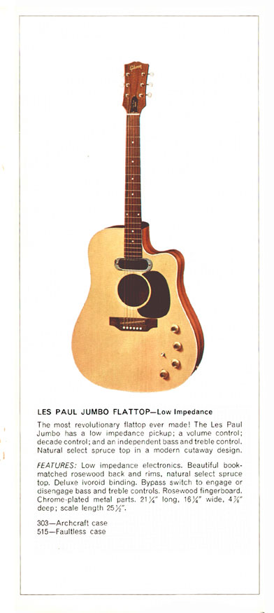 1970 Gibson Les Paul catalog page 7 - Les Paul Jumbo Flattop