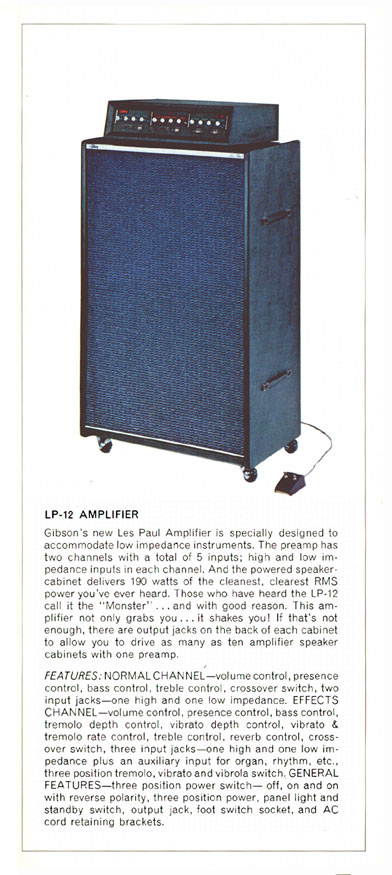 1970 Gibson Les Paul catalog page 9 - Gibson Les Paul LP12 amplifier
