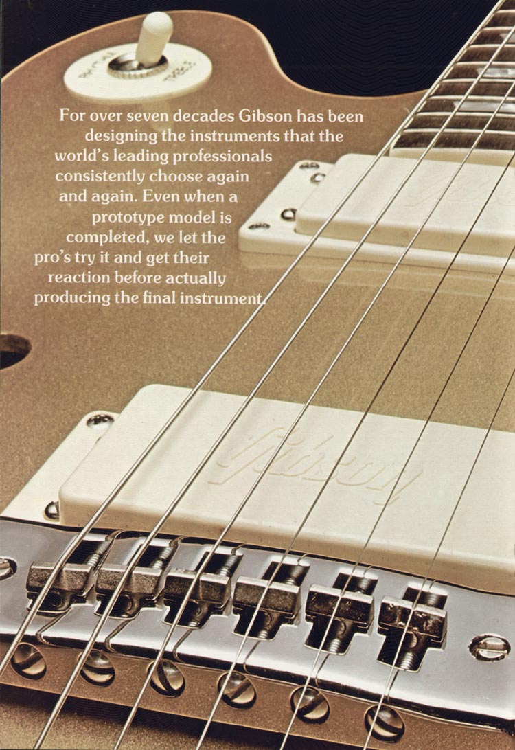 1975 Gibson Les Paul guitar catalog, page 4: Les Paul Signature guitar and bass