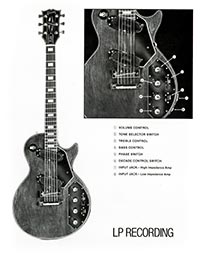 1978 Gibson Les Paul Recording description of controls - image and key