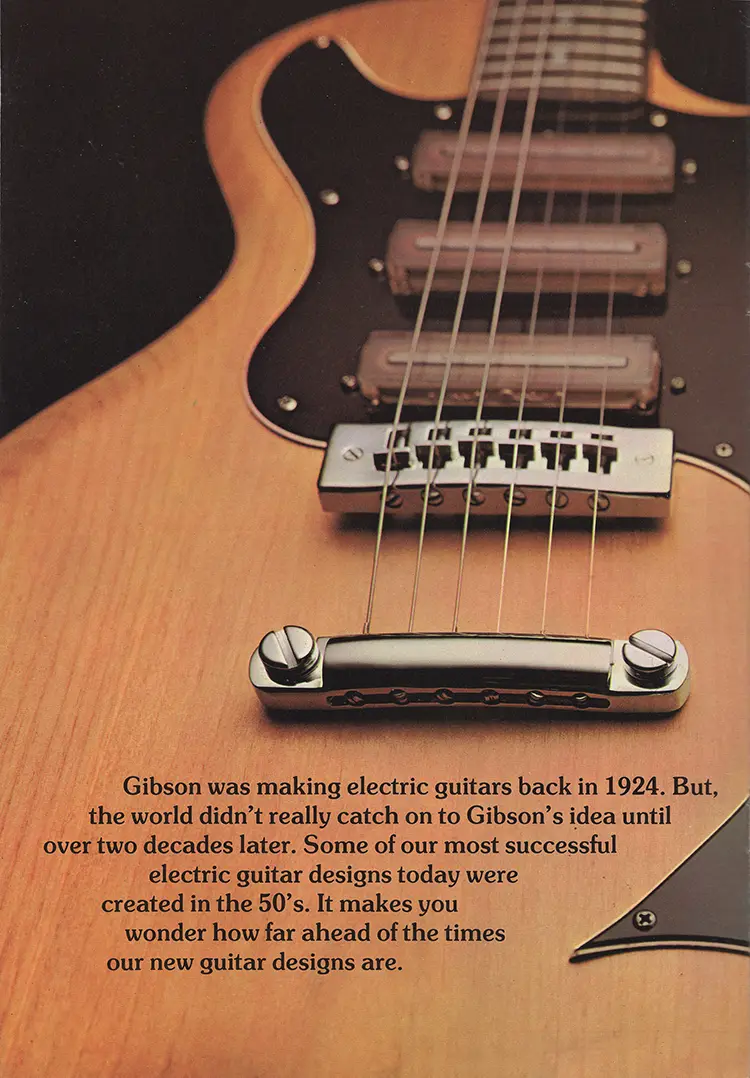 1976 Gibson solid body catalog, page 10: Gibson S-1