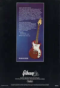 1976 Gibson solid body catalog page 12 - the Gibson Marauder