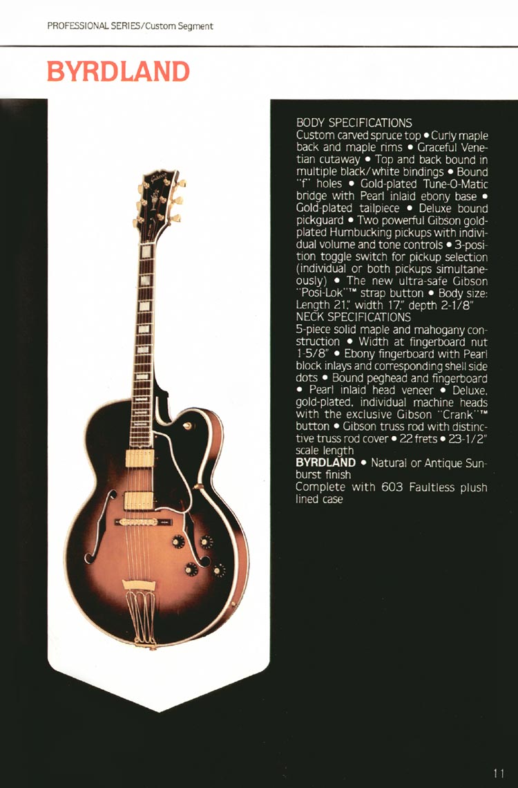 1980 Gibson Guitars catalog, page 11: Gibson Byrdland