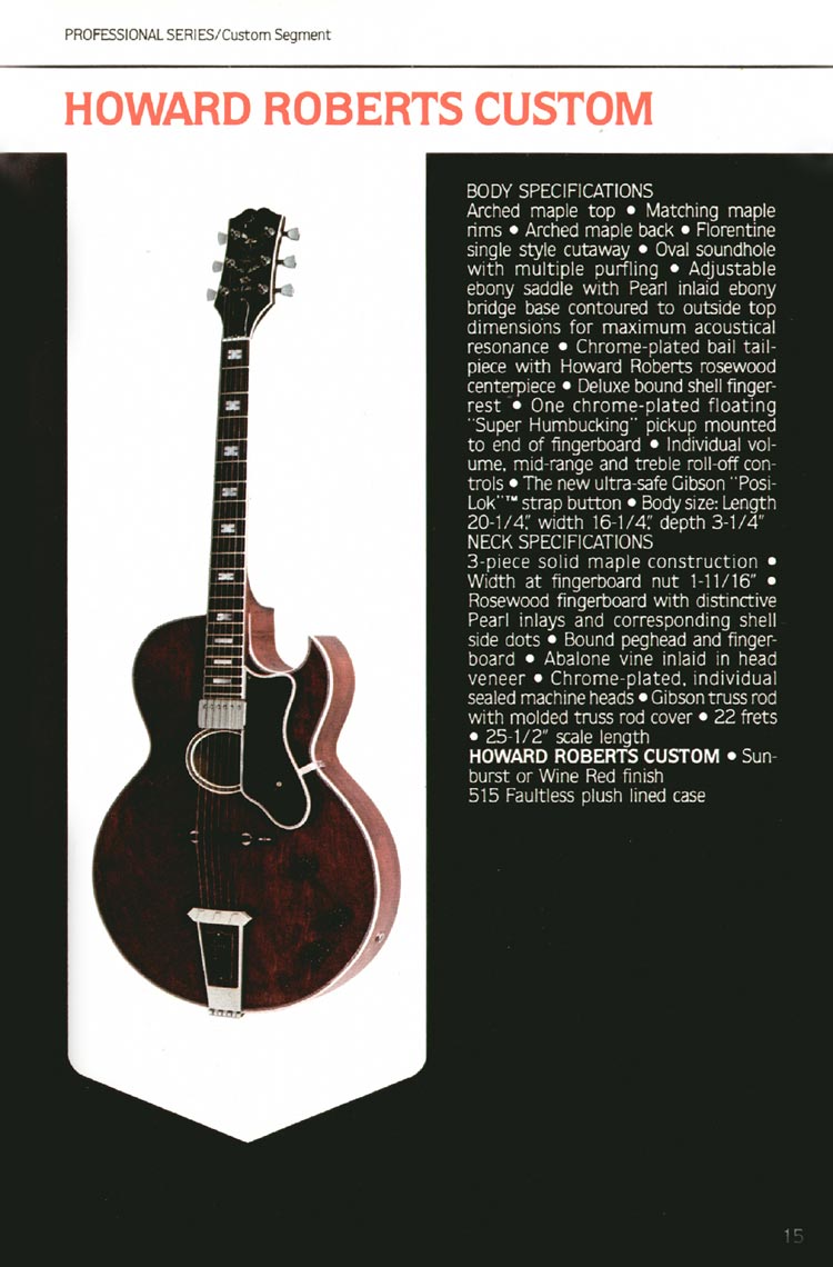 1980 Gibson Guitars catalog, page 15: Gibson Howard Roberts Custom