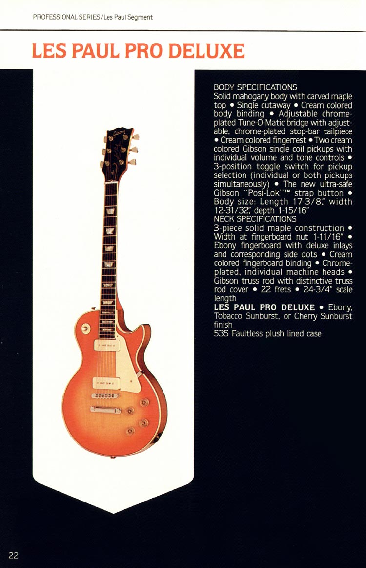 1980 Gibson Guitars catalog, page 22: Gibson Les Paul Pro Deluxe