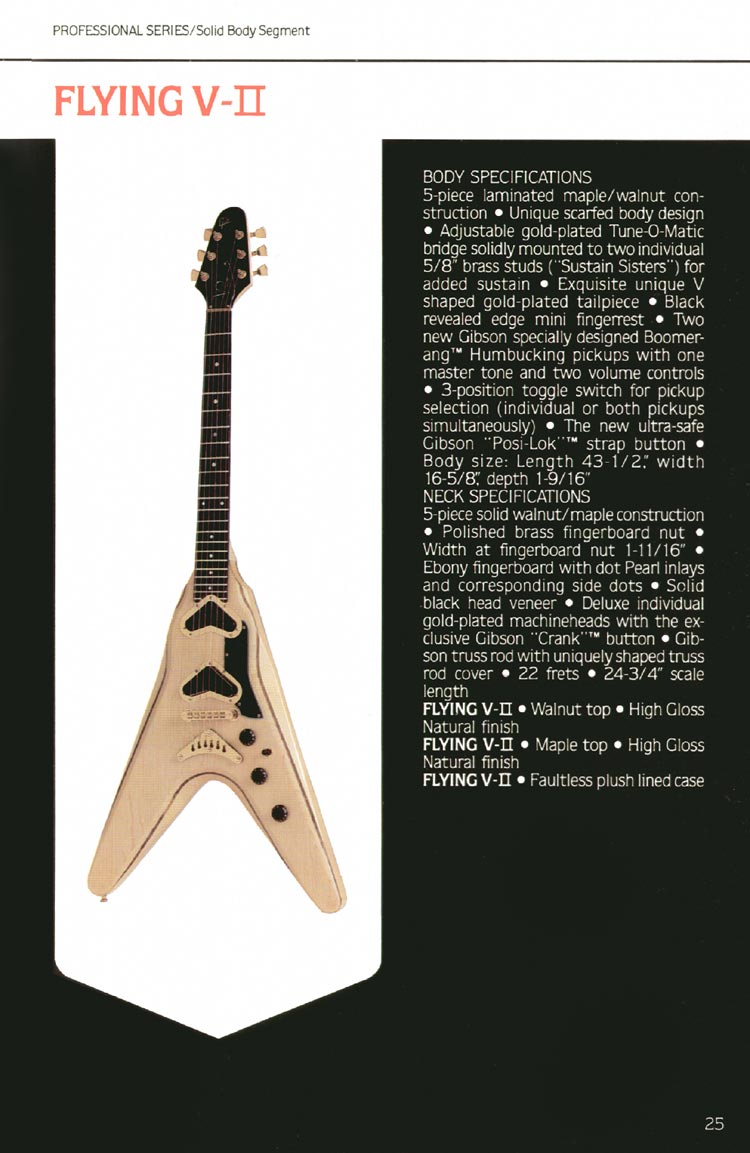1980 Gibson Guitars catalog, page 25: Gibson Flying V II