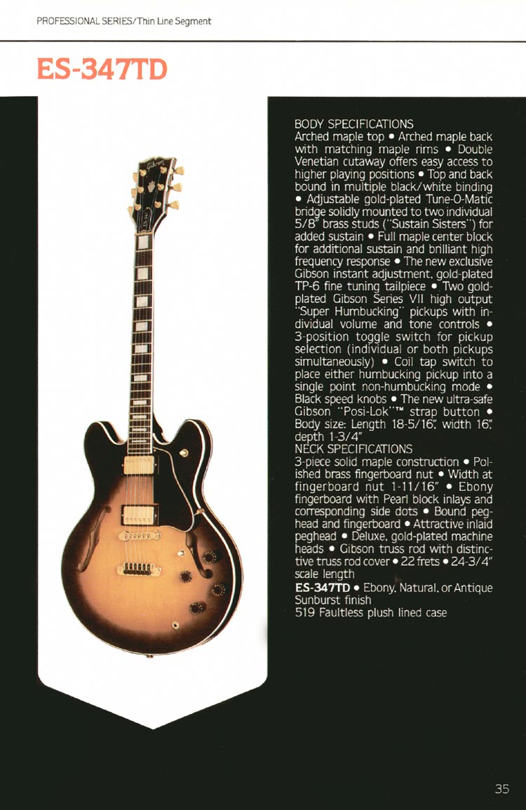 1980 Gibson Guitars catalog, page 35: Gibson ES-347TD