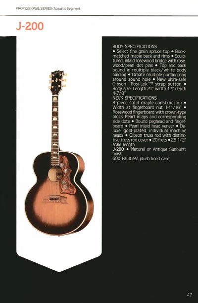 1980 Gibson Guitars catalog page 47