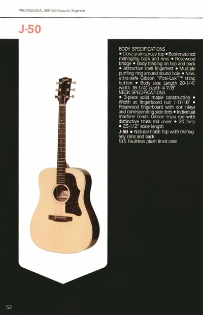 1980 Gibson Guitars catalog page 52