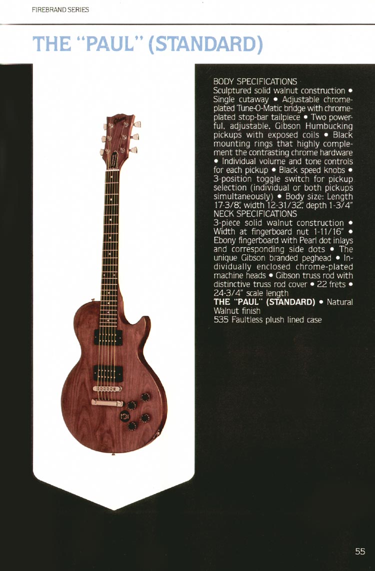 1980 Gibson Guitars catalog, page 55: Gibson The \"Paul\" (Standard)