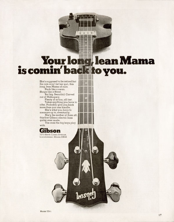 Gibson advertisement (1970) Your Long Lean Mother Is Comin