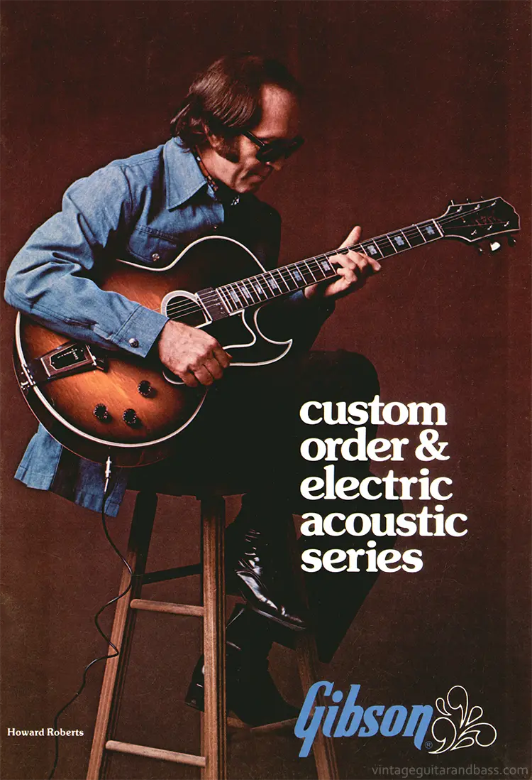1975 Gibson custom order & electric acoustic catalog, front cover: Howard Roberts and the Gibson Howard Roberts