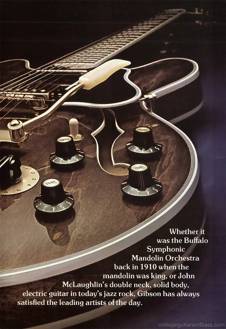 1975 Gibson thinline guitar catalog, page 5: ES-355TDSV