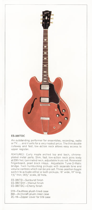 1970 Gibson thin electric acoustics catalog, page 7 - ES-335TD