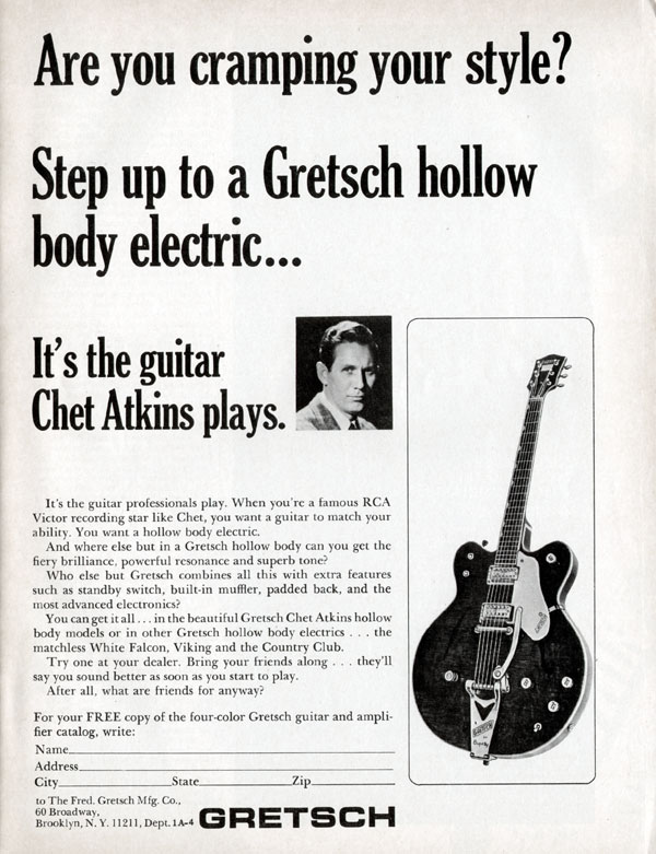Gretsch advertisement (1967) Are You Cramping Your Syle
