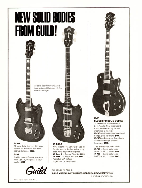 Guild advertisement (1971) New Solid Bodies From Guild