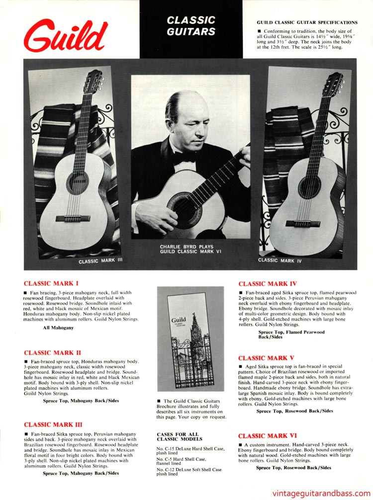 1968 Guild guitar catalog, page 14 Guild Classic guitars