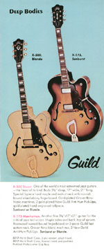 1970 Guild catalog page 10 - Guild X-175 Manhattan and X-500 Stuart