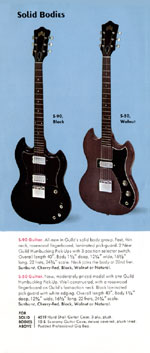 1971 Guild catalog page 9 - Guild solid bodies: S-50 and S-90