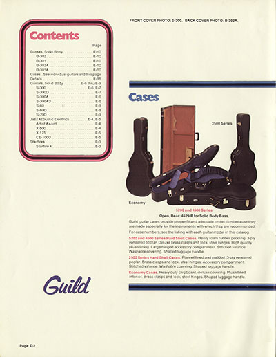1978 Guild electrics catalog page 2