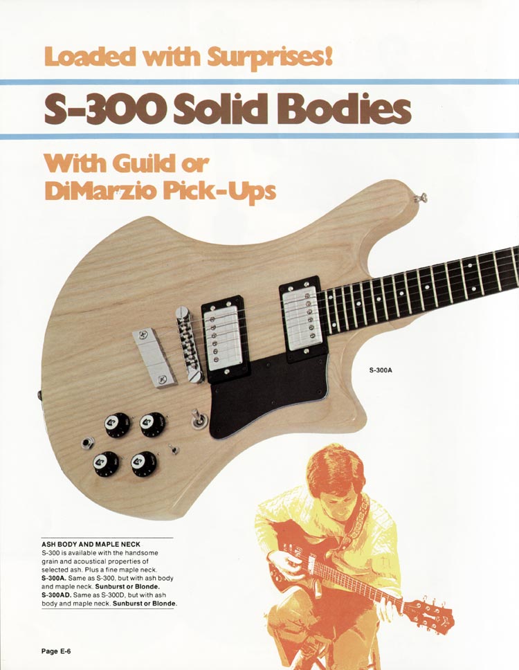 1978 Guild electrics catalog, page 6: Guild S-300