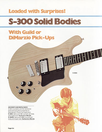 1978 Guild electrics catalog page 6 - Guild S-300