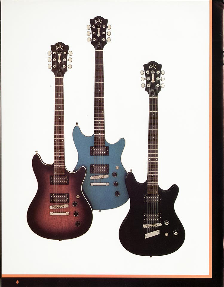 1982 Guild electric guitar catalog, page 10: the S-25 and S-250