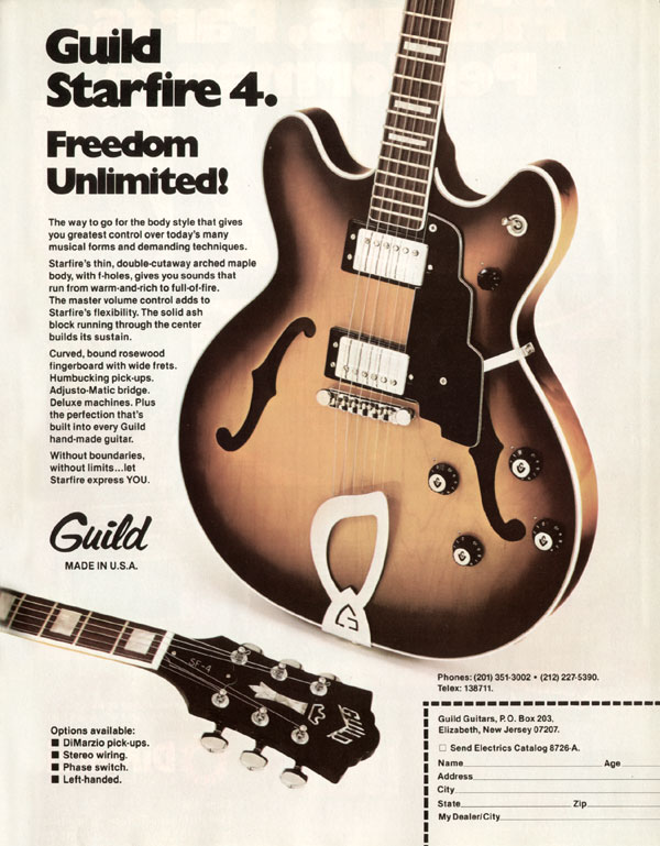 Guild advertisement (1979) Guild Starfire 4. Freedom Unlimited