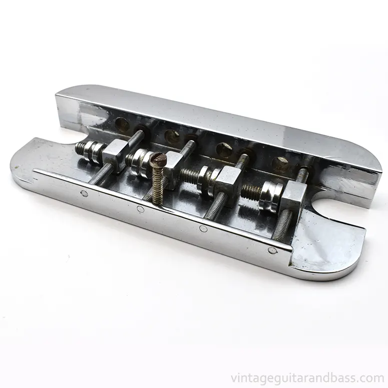 Guild BT-4 bass bridge/tailpiece - baseplate and saddle detail