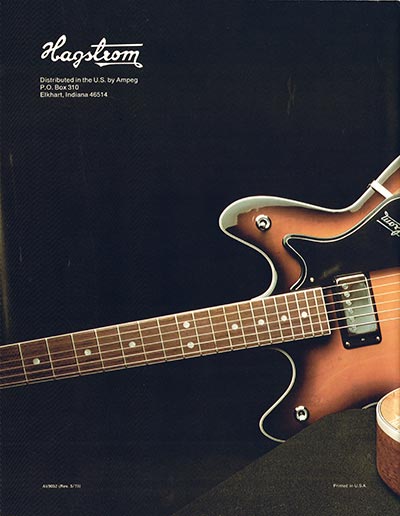 1975 Hagstrom electric guitar and bass catalog, page 14