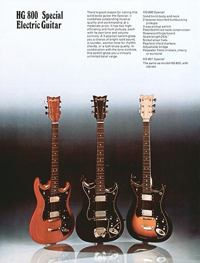 1975 Hagstrom electric guitar and bass catalog, page 4